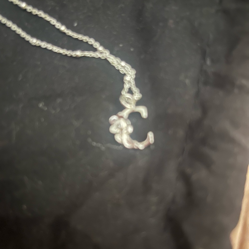 Elegant Silver "C" Pendant Necklace